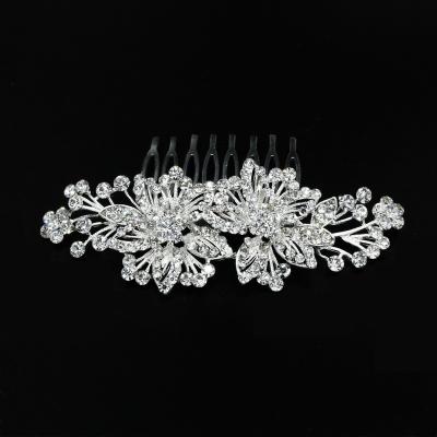 China Women Wedding Hot Selling Crystal Hair Comb Silvery Exquisite Bridal Hair Accessories Crystal Hair Comb SG0687 for sale