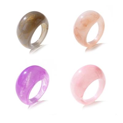 China Fashion Resin Cute Chunky Round Beach Plastic Colorful Acetate Rings for sale