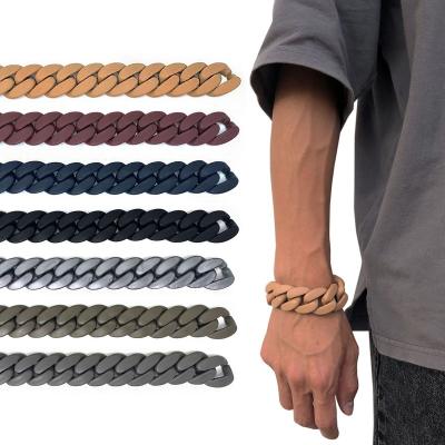 China Environmental Friendly Material Resin DIY Men's Acrylic Hip Hop Cuban Link Chain Bracelet for sale