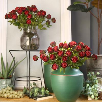 China The natural touch the factory sells the high quality 37cm small artificial rose buds for indoor and outdoor decoration single branch artificial flower for sale