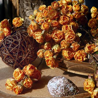 China Hot Selling Beautiful High Simulation Colorful Artificial Flower Six - Edge Headed Small Burnt Roses For Home Indoor Wedding Decoration for sale