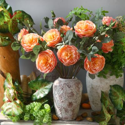 China Fashional Two Head Artificial Flowers Crystal Rose Artificial Flower For Garden Ornament Shooting Props Living Room Decoration Flower for sale