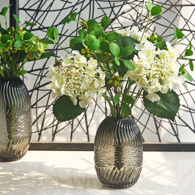 China Elegant wholesales high quality artificial blooming hydragea first for hydrang wedding home decoration table centerpiece big-leaf flower for sale