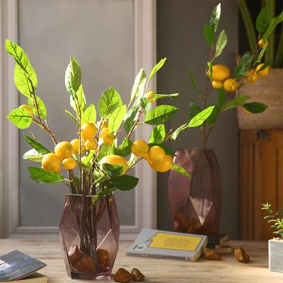 China Wholesale High Quality Natural Touch Artificial Lemon Branches For Table Decoration Art Garden Restaurant Decoration for sale