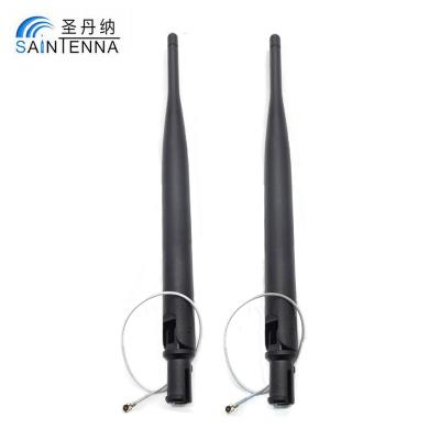 China Gummi-Omni WIFI Antenne 5DBI 2.4Ghz mit Pullover-Zopf-Kabel IPEX RF1.13 zu verkaufen