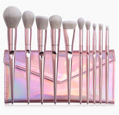 China Makes Apply Makeup HZM pincel de maquiag 10pcs Customized Makeup Pink Brushes Custom Logo Makeup Set Brush 2022 for sale