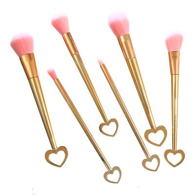 China Makes Apply Makeup HZM 7PCS brochas maquillaje Professional Luxury Private Label Heart Shape Makeup Brushes for sale