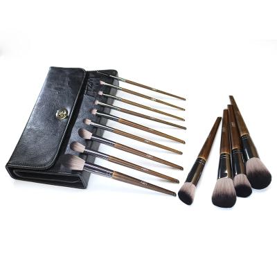 China Angular Blush HZM 14Pcs Wholesale Custom Solid Wood Handle Professional Makeup Set Brush Fashion Design Cosmetic Luxury Packaging Custom Logo for sale