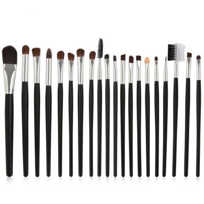 China Angular Blush HZM Professional Private Label Makeup Brush 20PCS Custom Logo Luxury Black Eye Makeup Brush Kit for sale