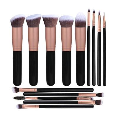 China Wholesale Customized Angular Blush HZM Factory Logo 14Pcs Makeup Brush Set dropshipping for sale