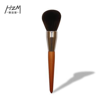 China Angular Blush NEW Custom High Quality Single HZM Large Pro Custom Simple High Quality Facial Solid Wood Powder Brush Unicorn Unicorn Nyx Nature Powder Brush for sale