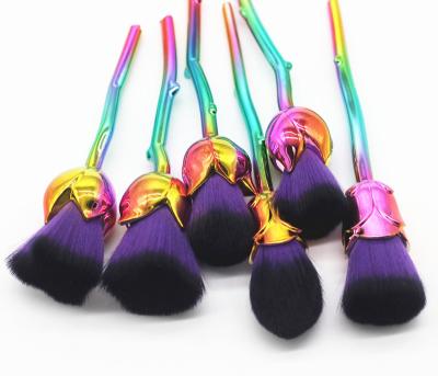 China Angular Blush 2021 HZM Simple Best Quality Rose Flower Hot Selling Professional New Big Bronzer Brush Loose Brushes Custom Logo9 for sale