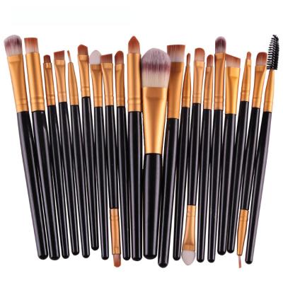 China Angular Blush HZM Makeup Brushes Private Label Custom Logo Professional Makeup Brush Kit 20pcs Pink, Black, Green for sale