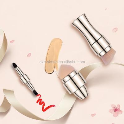 China Cute and Small Private Label Travel Use Base Blush Cosmetic Kit Lips and Eyebrow Makeup Brushes 4 in 1 Set for sale