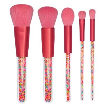 China Makes apply makeup HZM5PCSCandy colors luxury pink makeup brush set independent brand makeup brush set brush, makeup bag for sale