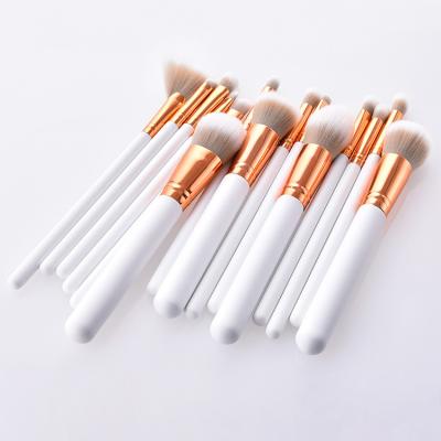 China Angular Blush HZM Privwte Label 15 Pcs White Handle Synthetic Hair Makeup Brush Set With Fan Brush for sale