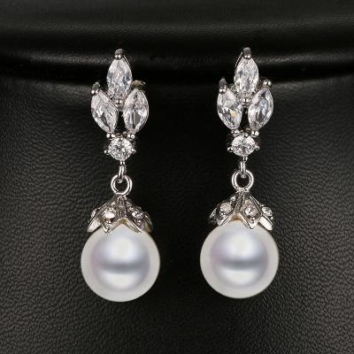 China Wholesale FASHIONABLE Pearl D.C.A. High Quality Zircon Fashion Luxury Shiny Women's Earring Jewelry Set Wedding Gift Fashion Jewelry Earrings for sale