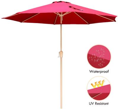 China Traditional Cheap Red 8 Struts Garden Balcony Patio Umbrella UV Resistant Folding Umbrella for sale