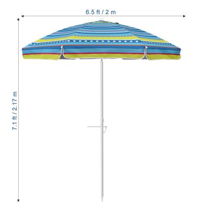 China 1.8M 2M Fishing Wholesale Sun Shade Modern Custom Plastic Anchor Tilt Outdoor Beach Umbrella With Fin for sale