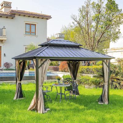 China Sale Hardtop 4x4 Canopy Outdoor Aluminum Pergola Heavy Duty Waterproof 3x3 Tent Luxury Patio Garden Gazebos for sale