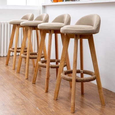 China Cheap Modern Nordic Antique Leather High Swivel Luxury Kitchen Metal Nail Stools Wooden Bar Chair for sale