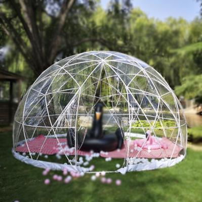 China Tube Type Geodesic Inflatable Glass Igloo Glass Geodesic Inflatable Planetarium Planetarium Large Stake Hotel Geo Hotel Dome Dome Plastic Transparent Tent for sale