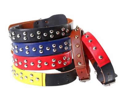 China 2022 Factory Wholesale Personalized Custom Dog Pet Collar Padded Fashion Outdoor Leather Dog Collar for sale