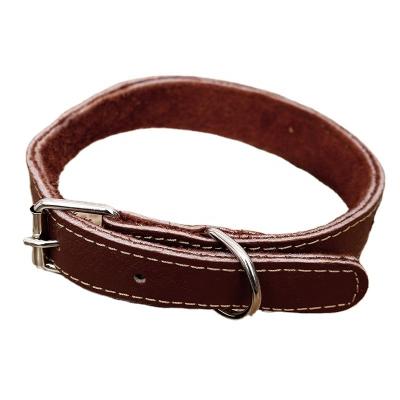 China Thoughtful Factory Wholesale Custom Dog Pet Collar Padded Fashion Dog Collar Outdoor Real Leather Durable Pet Collar for sale