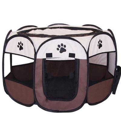 China Breathable Mesh Yard Indoor Round Octagonal Fence Tent Warm Sale Dog Cage Foldable Pet Barrier Playpen for sale