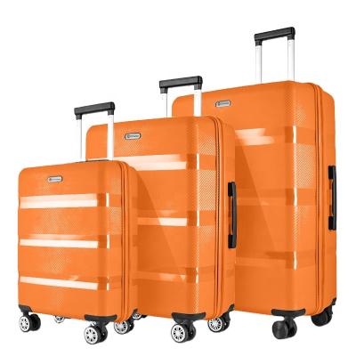 China Durable PP CONWOOD OEM PP Material Promotional Trolley Luggage ECO Luggage Set for sale