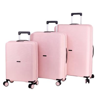 China PP Manufacture Trolley Travel Suitcase Luggage Set Trolley PP Luggage Rolling Set for sale