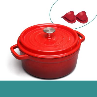 China Stocked Suitable For All Kinds Of Stoves Cast Iron 22cm Casserole With Lid for sale