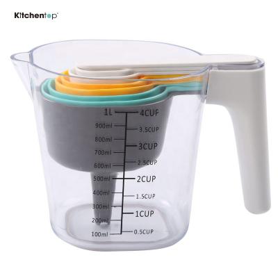 China Viable Hot Selling Home Instruments Amazon One-stop Baking Measuring Cup ACE 9pcs and ABS Material with Funnel and Spatula for sale