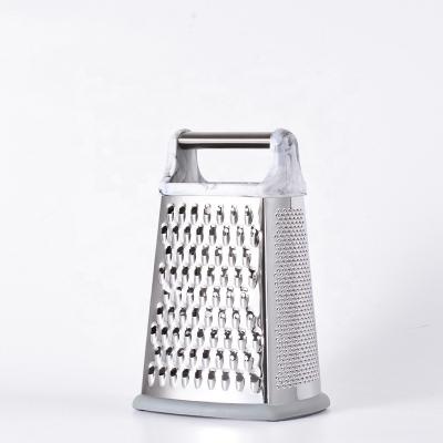 China 10 Inch Hand Box Stainless Steel Cheese Grater 4 Sides Vegetable Slicer With Handle for sale