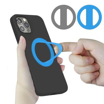 China Universal Anti-Corrosion 9 Holes Streching Around Finger Ring Holder Shape Silicone Grip Phone Hand Strap for sale