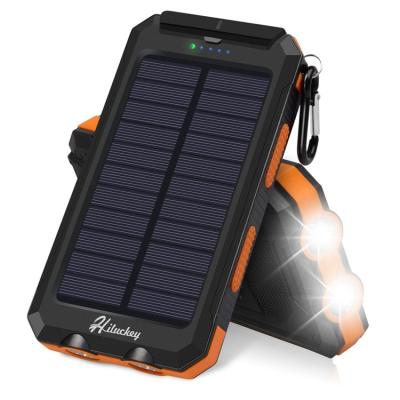 China Waterproof 8000 mAh Fast Charge Backup Solar Power Bank With Compass And Flashlight for sale