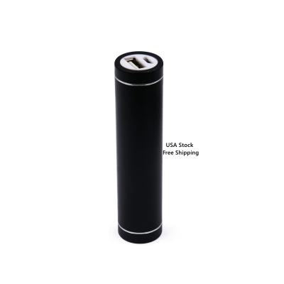 China Black Portable External Power Bank 2600mah Cylinder Tube Shape Portable Battery Charger for sale