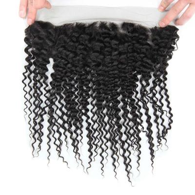 China Factory Wholesale Curly Curly Most Popular Good Quality Transparent Curly Curly Lace Frontal Closure 100% HD Raw Unprocessed Virgin Hair for sale