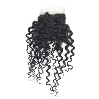 China Good quality 10a 4 x4 lace closure hair factory grade 10a 4 superstar hair closure water wave extensions wholesale water wave closure for sale