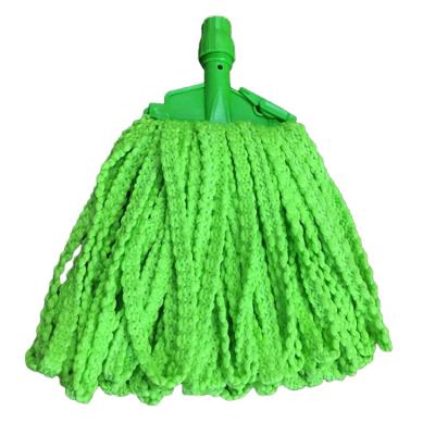 China Microfiber Disposable Green T-Shape Refill Synthetic Broom Mop Head For Home Cleaning Mop for sale