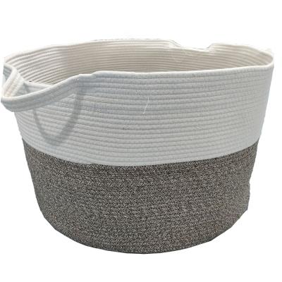 China China Manufacturer New Style Large Sustainable Cotton Rope Woven Laundry Storage Basket for sale