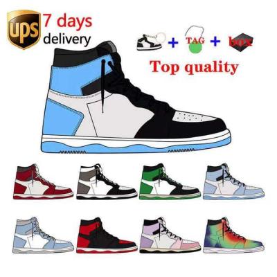 China Cushioning In Stock X Fashion Sneakers 1 Retro High Og Washed Pink Spider-man Unc Men's Basketball Shoes for sale