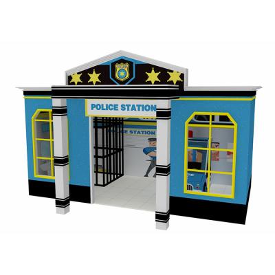 China Hot Sale Wooden Police Station Series Kids Playhouse, Indoor Children Playground Playground Equipment for sale