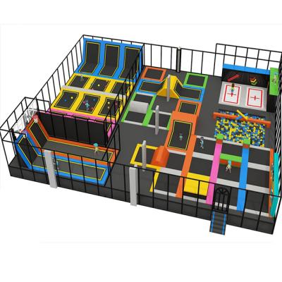 China With 2022 protective net trampoline park entertainment, the best indoor trampoline for adults challenge for sale