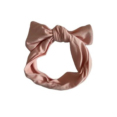 China Comfortable 95% Solid Color Bamboo Soft Elastic Baby Headbands Elastic Wide Bamboo Children's Headband Baby Accessories for sale