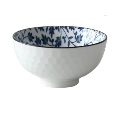 China 4.5inch Healty Viable Natural Japanese Ceramic Bowl Gift Set Porcelain Blue And White Bowl Chinese Tableware for sale