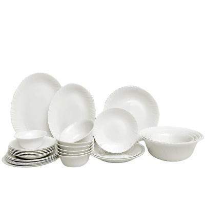 China Healty 5-10 Inch Viable Natural Chinese Design Ceramic Bowl Gift Set Decorative Border White Porcelain Bowl for sale