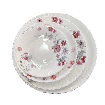 China Dish 7.5inch Sustainable Dish With Opal Printing Dinnerware Ice Ceramic Dishes Made In China Wholesale Dinnerware for sale