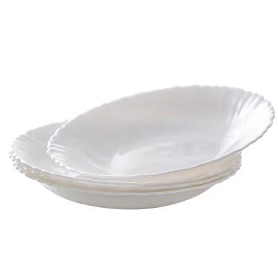 China 7.5inch Viable Opal White Ceramic Soup Dish Dinnerware Ice Dishes Made In China Wholesale Dinnerware Dish for sale