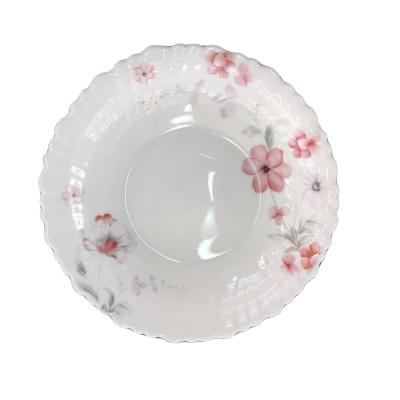 China Sustainable 9.5inch Soup Dish With Opal Printing Dinnerware Ice Made In China Wholesale Dinnerware Dish for sale